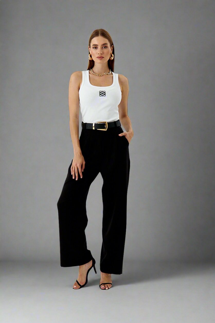 Pleaded Palazzo Trousers