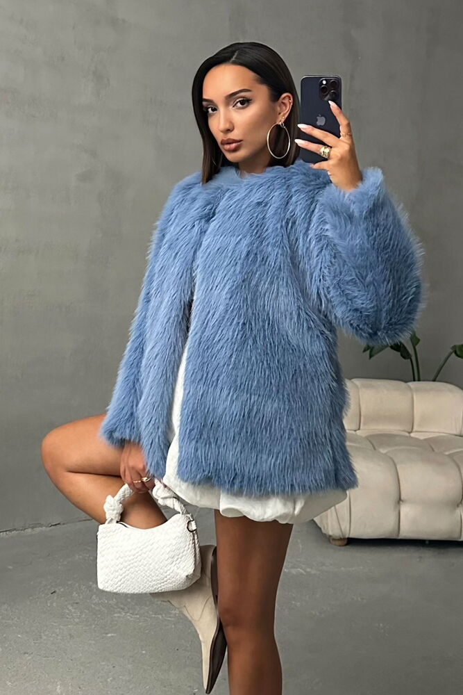 Faux Fur Blue Coat