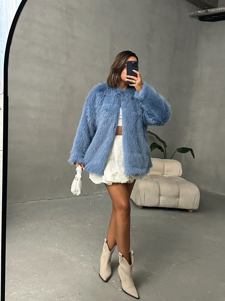 Faux Fur Blue Coat