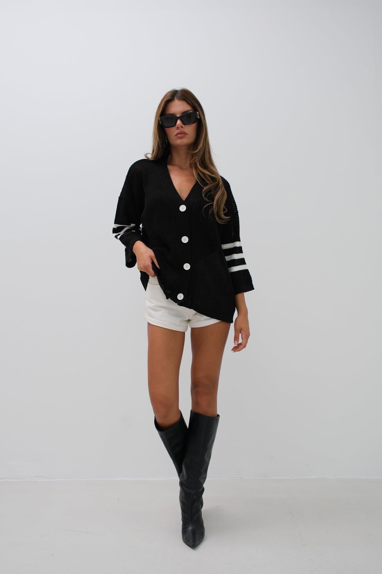 Open Work Knitted Cardigan