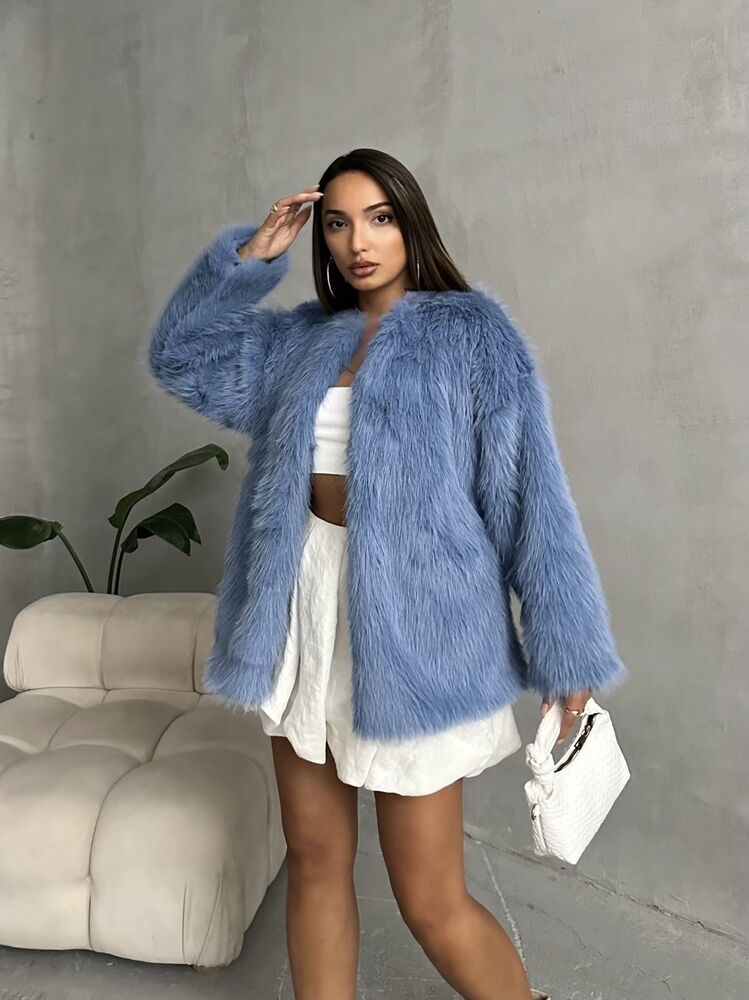 Faux Fur Blue Coat