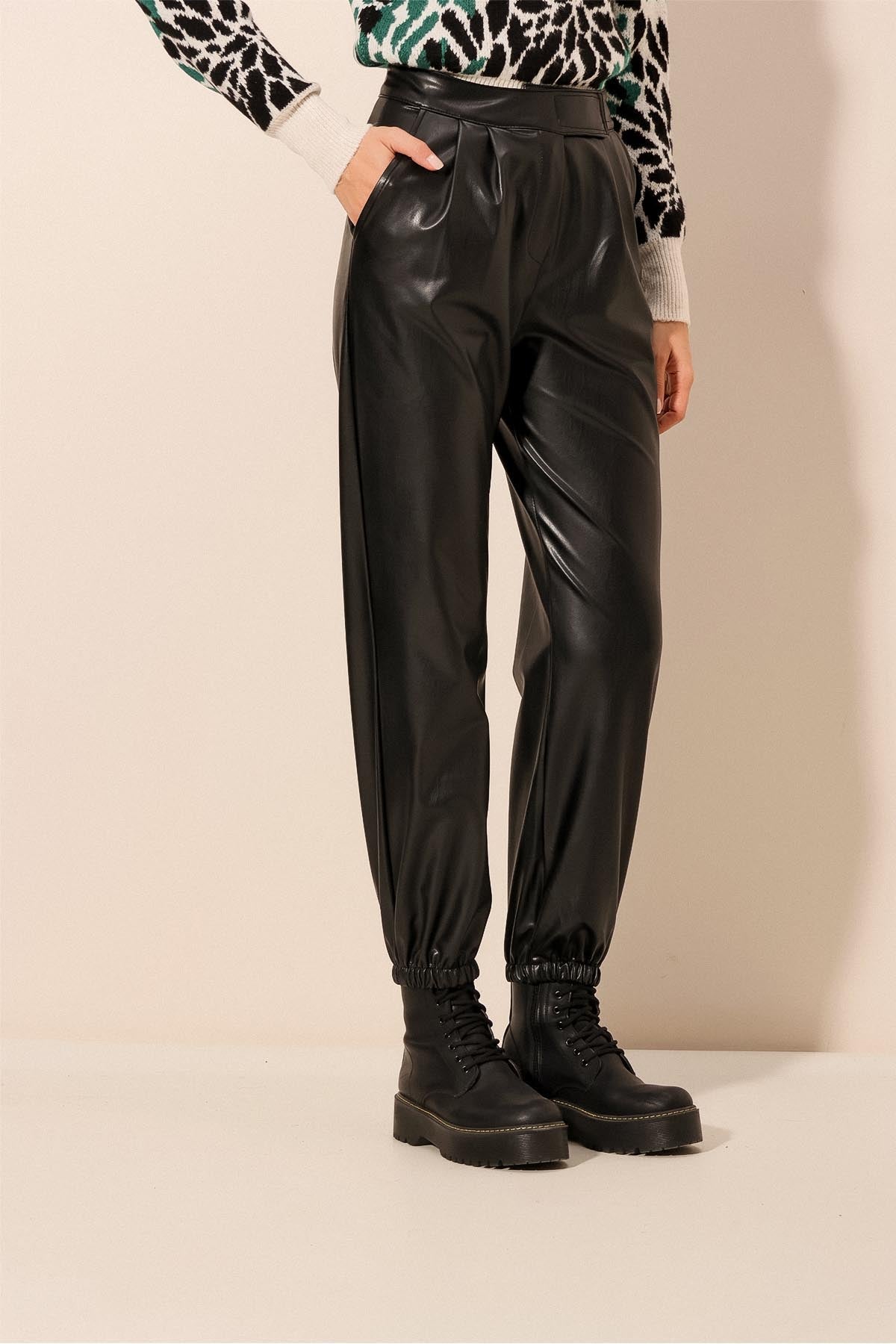 Faux Leather Trousers