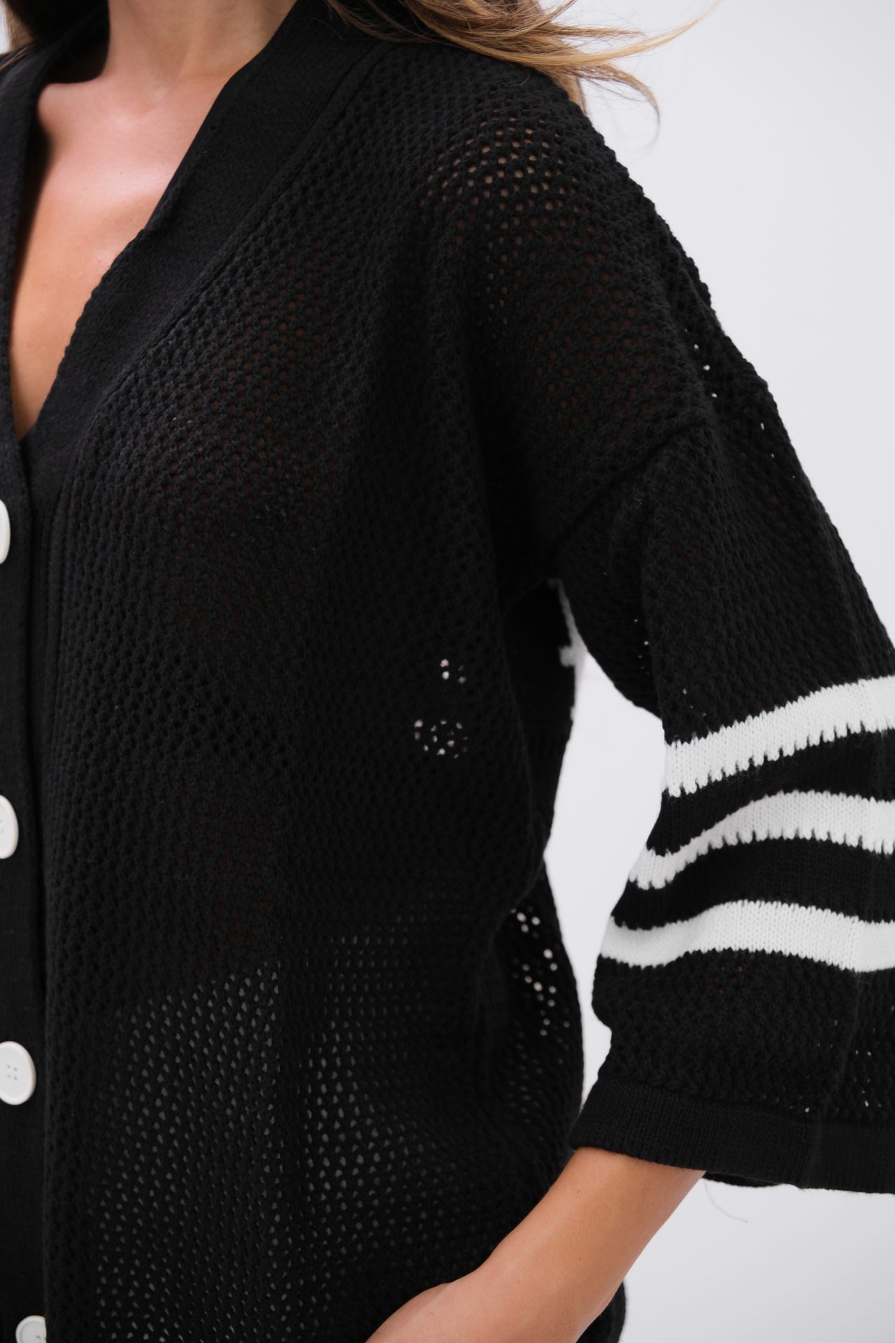 Open Work Knitted Cardigan