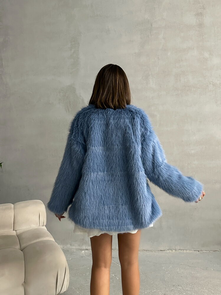 Faux Fur Blue Coat