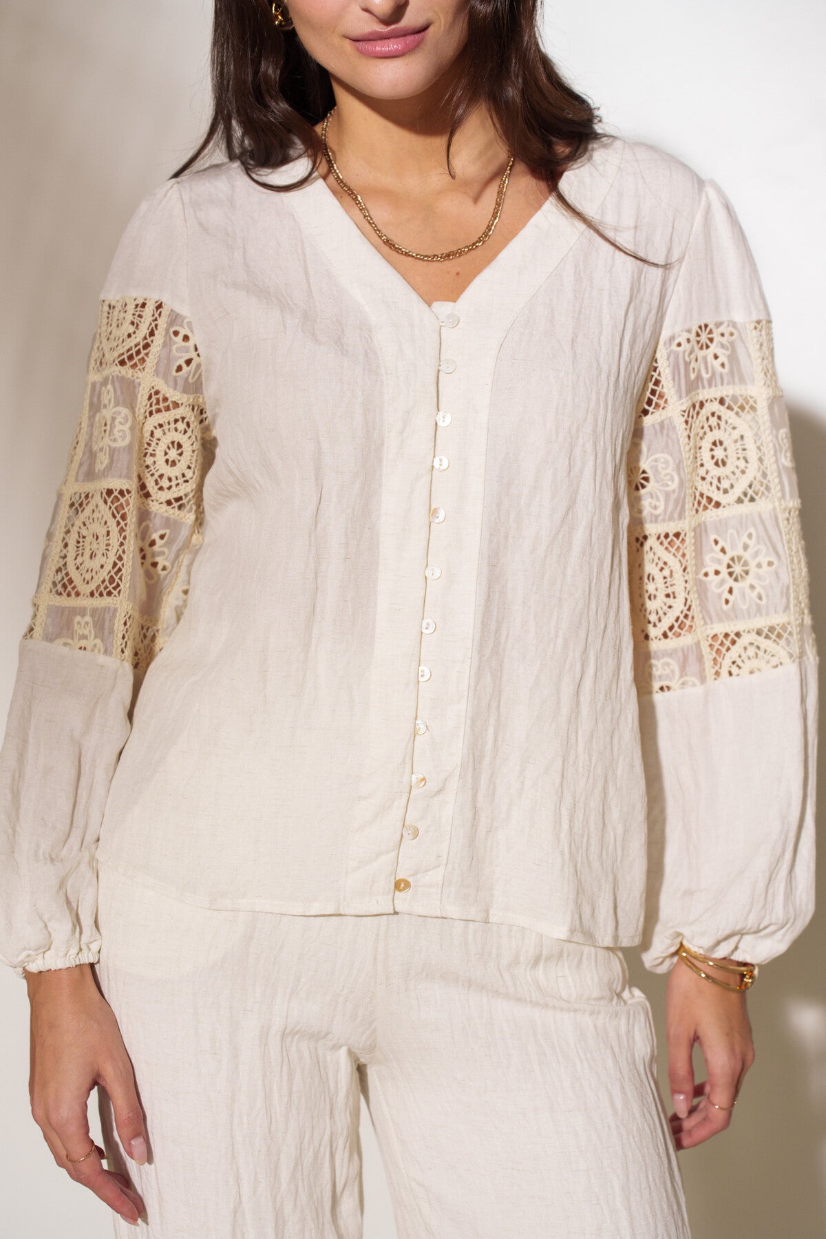 CROCHET DETAIL SHIRT
