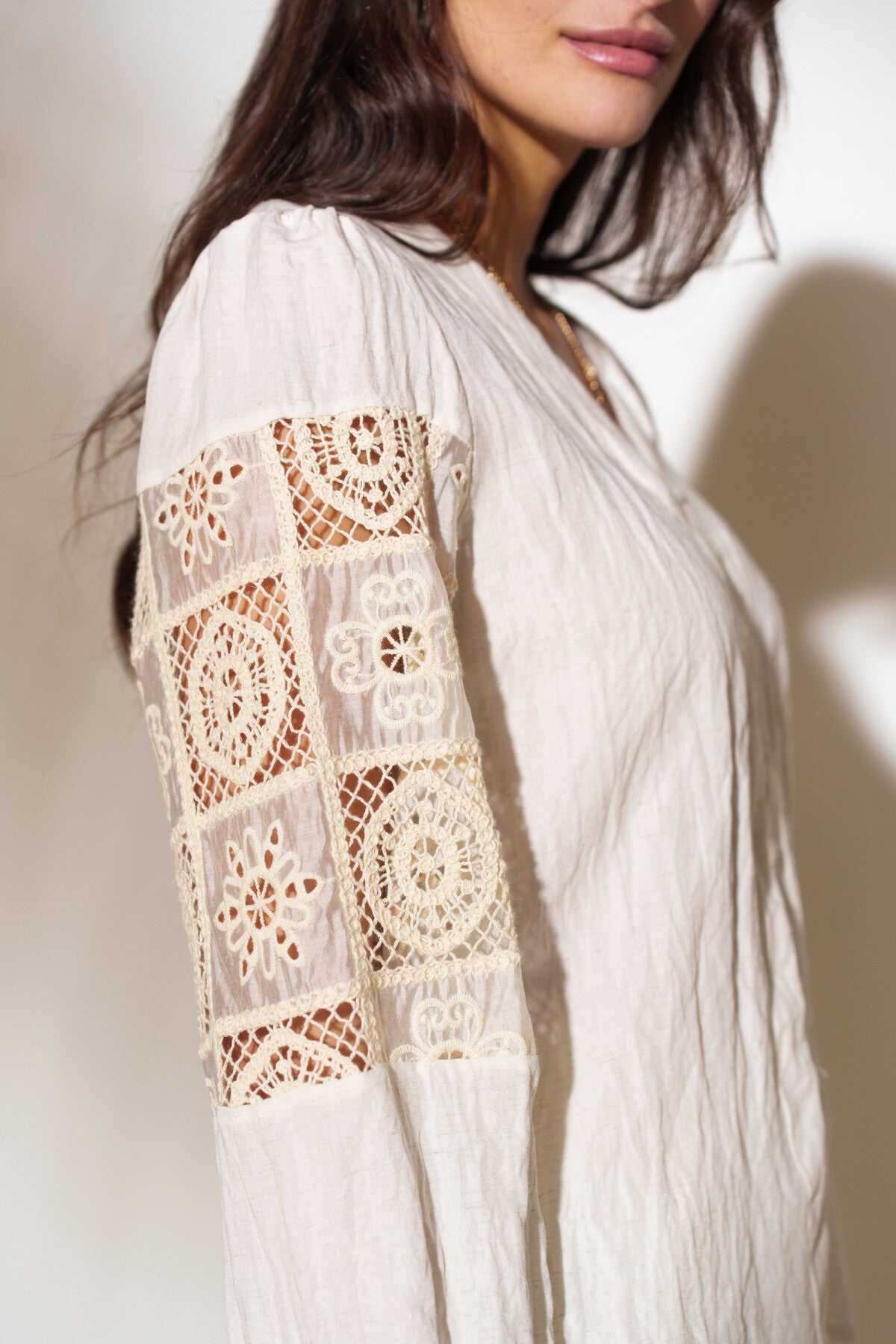 CROCHET DETAIL SHIRT