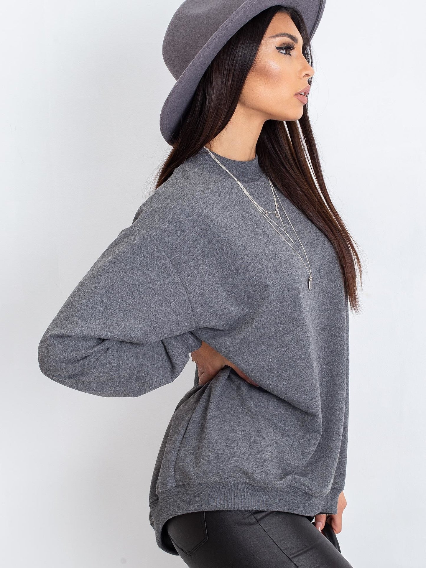 Crew Neck Dark Grey Sweatshirt