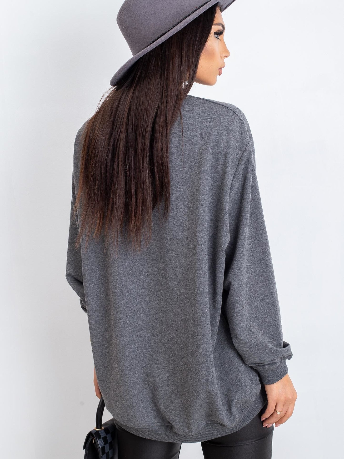 Crew Neck Dark Grey Sweatshirt