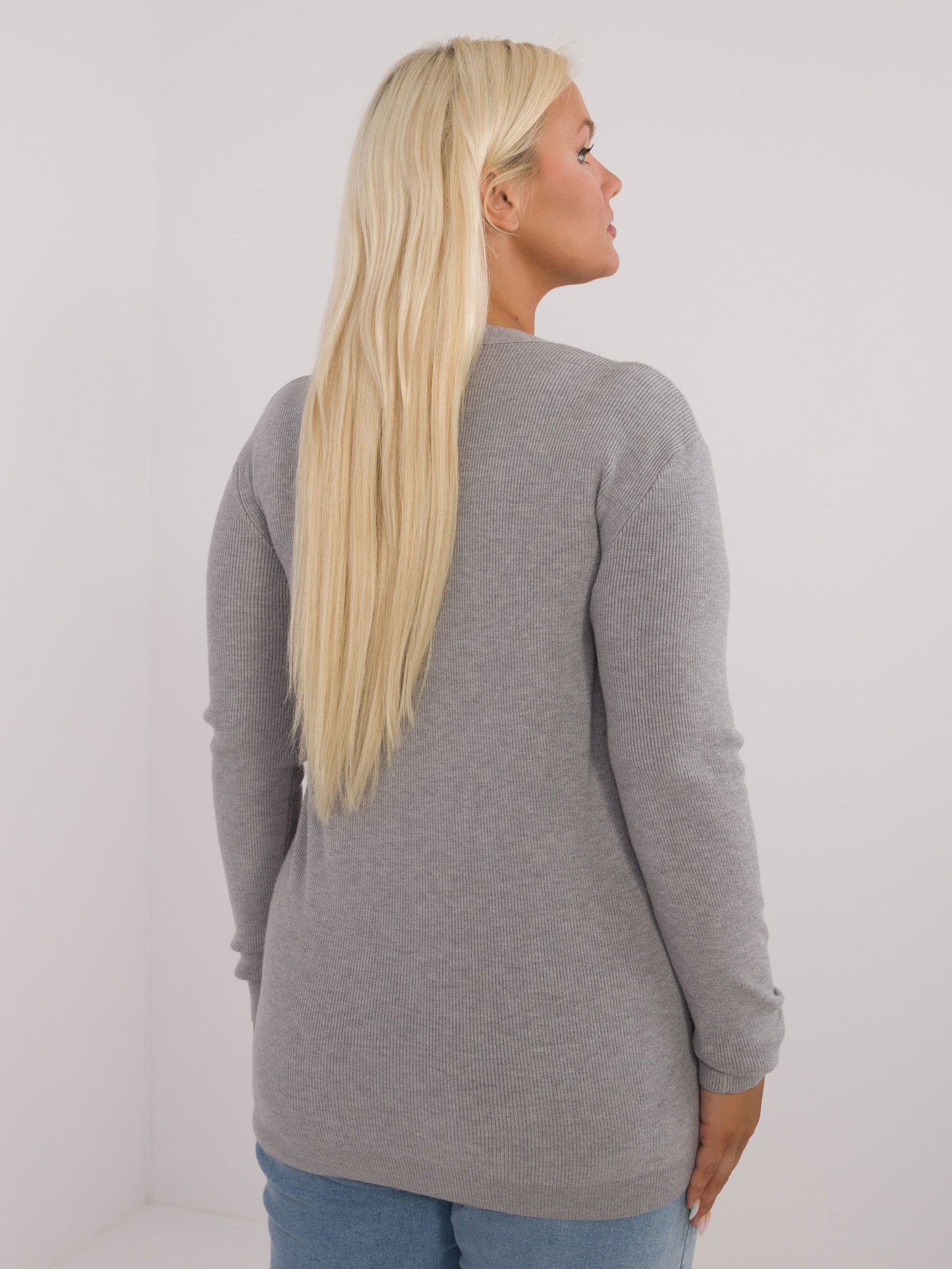 Plus Size Long Sleeve Front Pocket Sweater
