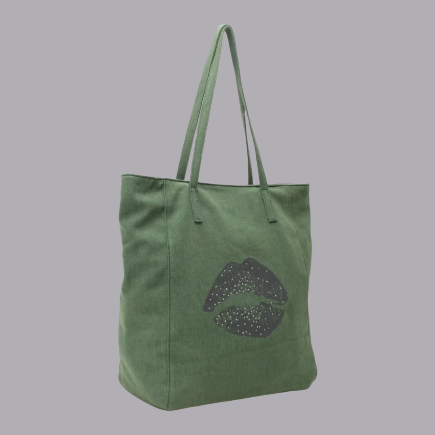 Green Tote Beaded Detail Bag