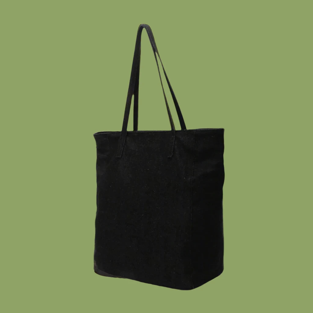 Black Tote Bag Beaded Detail
