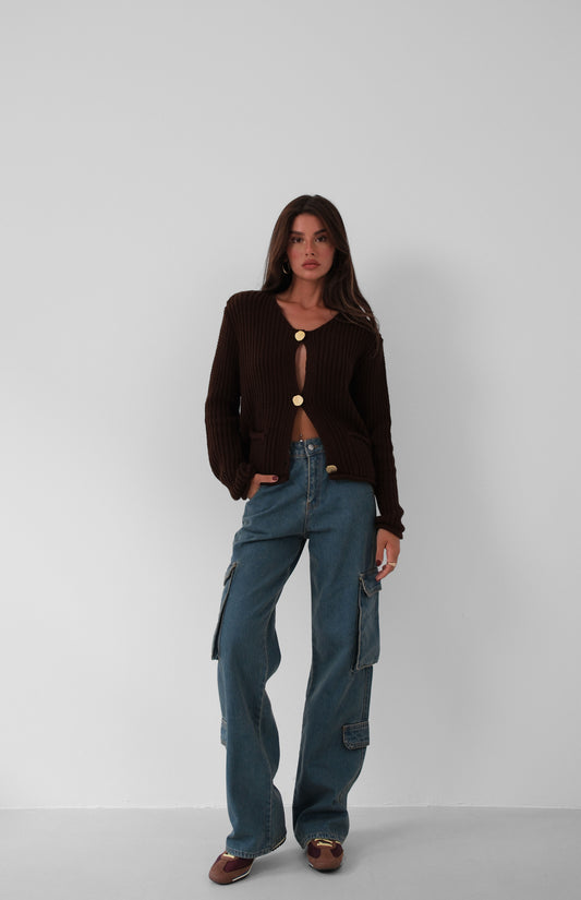 Cargo Pocket  Jeans - Blue