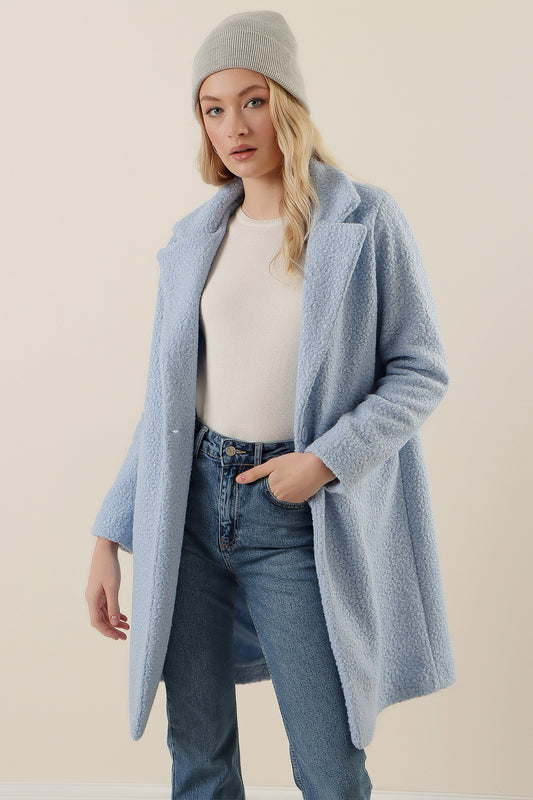 Fleece Long Blue Coat