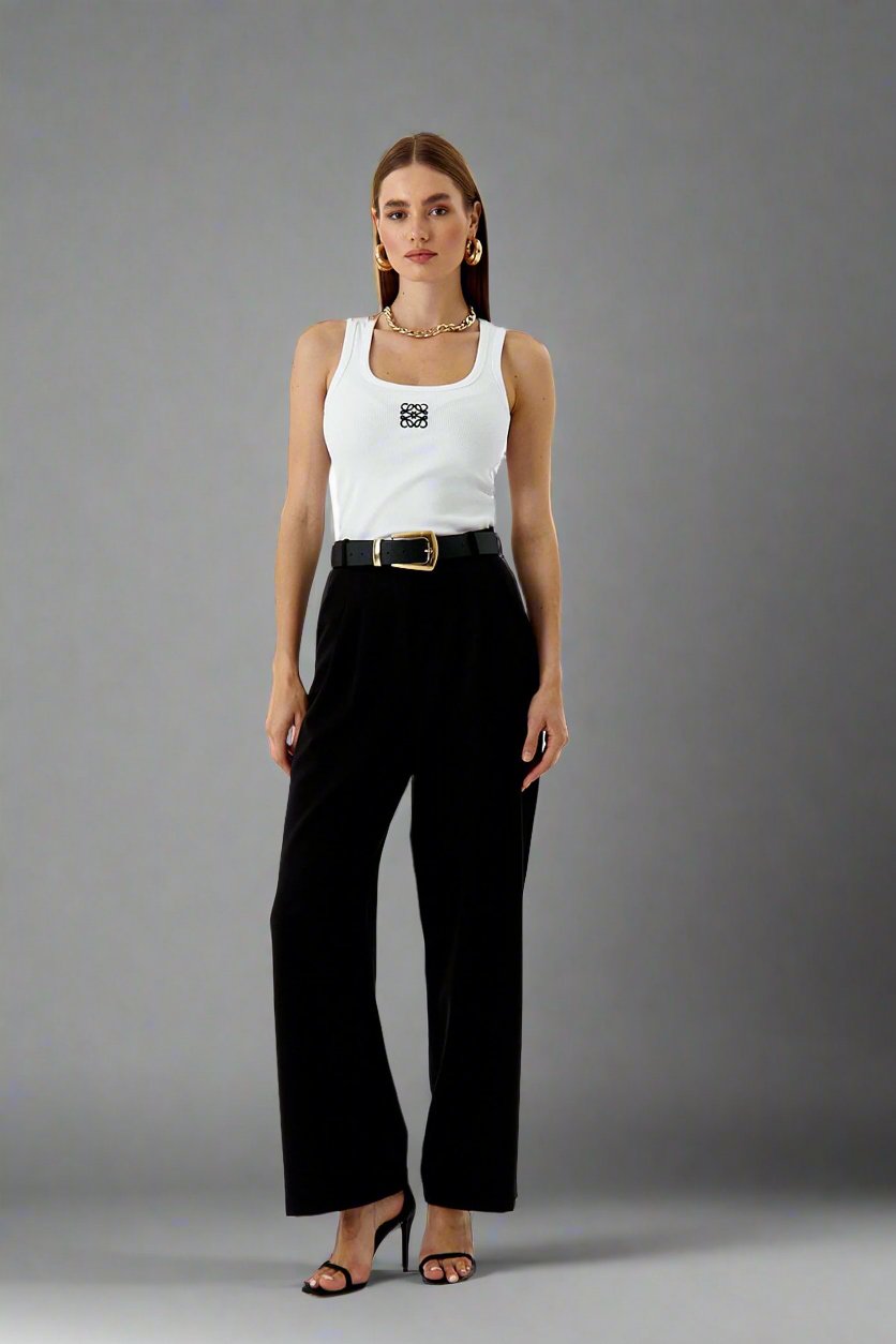 Pleaded Palazzo Trousers