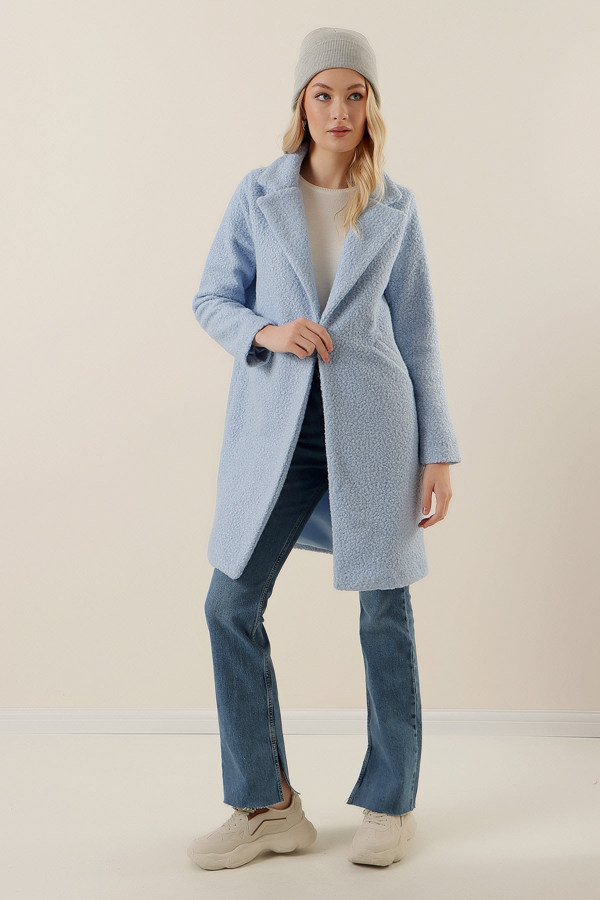 Fleece Long Blue Coat