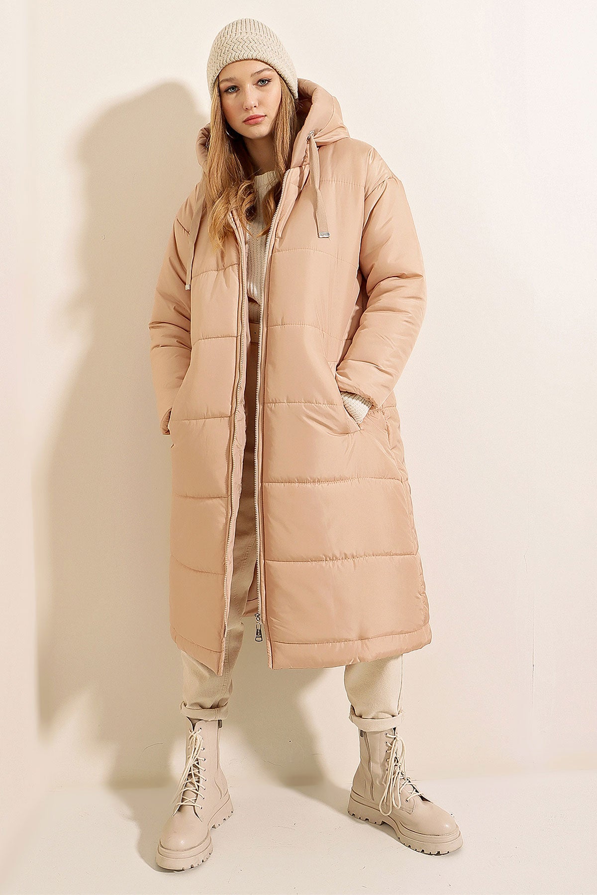 Long Hooded Puffer Jacket