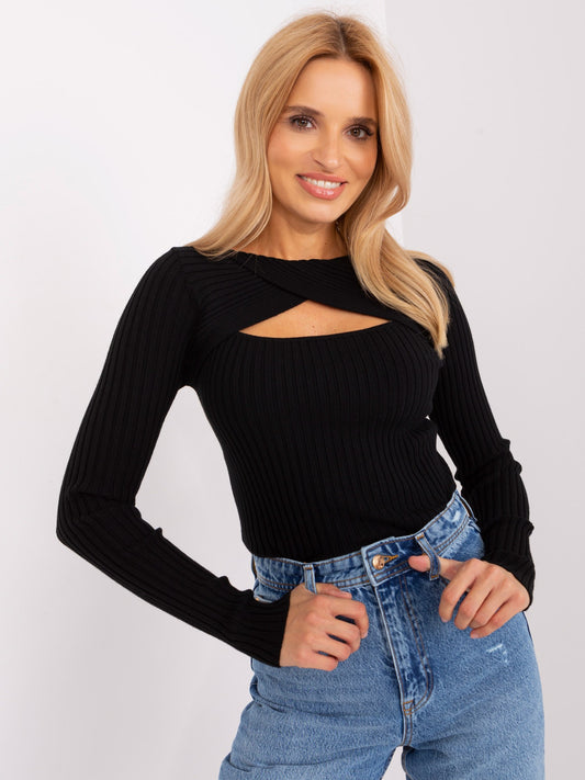 Black Ribbed Scented Fitted Top