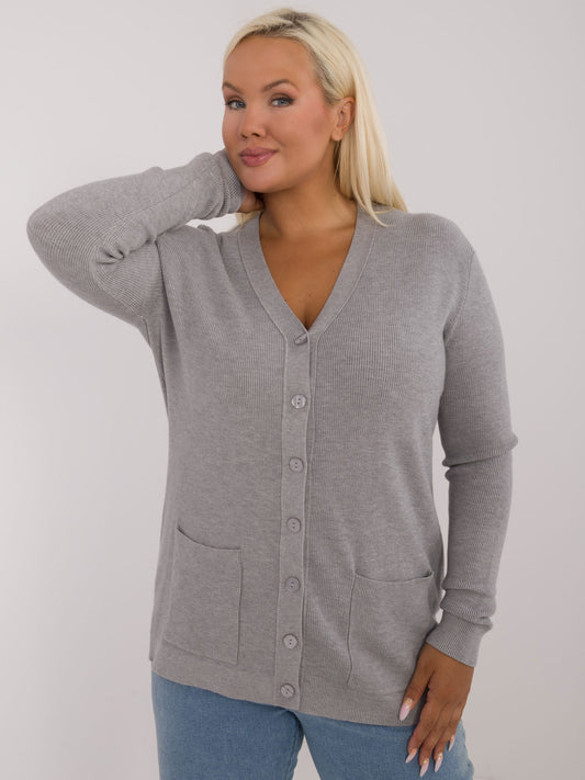 Plus Size Long Sleeve Front Pocket Sweater