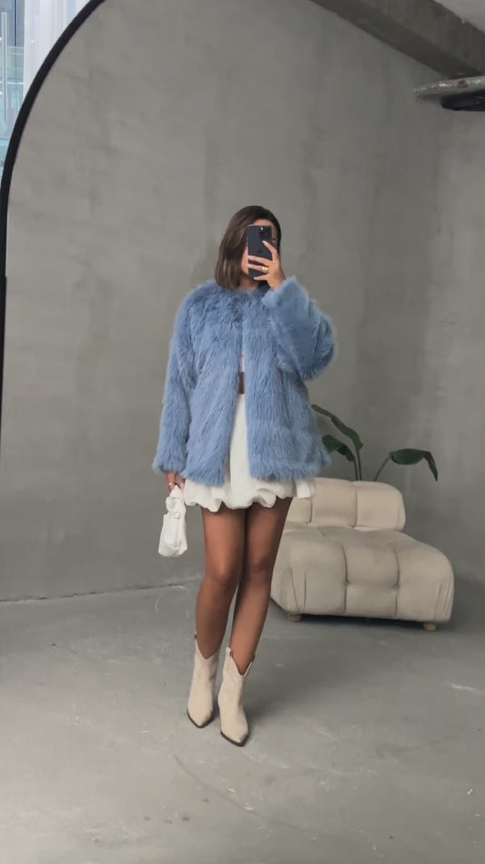 Faux Fur Blue Coat
