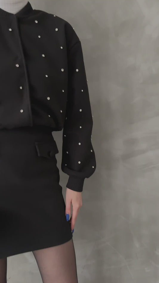 Black Stone Detail Jacket